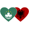 Macau Albania Flag Heart