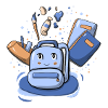 Rentree sac bleu