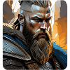 Fier guerrier viking germanique