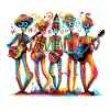die bunte Skellet-Band