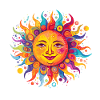 die bunte und freundliche Sonne