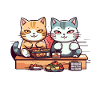 Japanischer Sushi mit Neko-Katze Otaku
