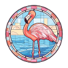 Flamingo Bunte Aquarell-Tierillustration