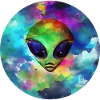 Tête d'Alien devant sa Planète