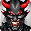 Evil grinning devil