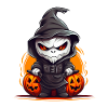 Halloween ghost face with cowl