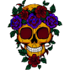 Skull with flowers