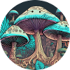 Psychedelischer Pilz-Dschungel