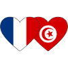 France Tunisia Flag Heart