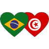 Brazil Tunisia Flag Heart
