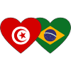 Tunisia Brazil Flag Heart
