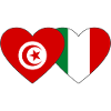 Tunisie Italie Drapeau Coeur