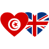 Tunisia Great Britain Flag Heart