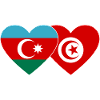 Azerbaycan Tunisia Flag Heart