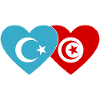 Uyghurs Tunisia flag heart