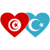 Tunisie Ouïghours Flag Heart