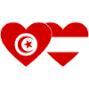 Tunisie Autriche Flag Coeur