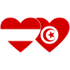 Autriche Tunisie Flag Coeur