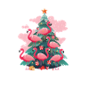 Happy flocking Christmas Pink Flamingo