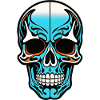 Skull Head Blue Design