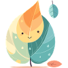 Friendly leaf with face