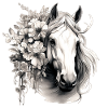 Pferd mit Blumen