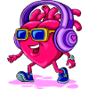 Valeewear - Happy heart with headphones