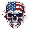 USA Flags Skull Art