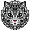 STYLIZED CAT MANDALA PINK TRUFFLE