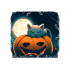 Petit chat sur citrouille