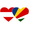 Austria Seychelles Flag Heart