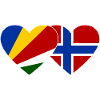 Seychelles Norway Flag Heart