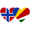 Norway Seychelles Flag Heart