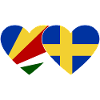 Seychelles Suède drapeau coeur