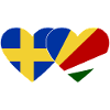 Sweden Seychelles flag heart