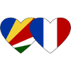 Seychelles France Flag Heart