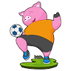 Pig Soccer Player Soccer
