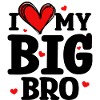 Sibling Love Heart Big Brother Statement