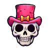 Mignon Skull Pink Hat Halloween