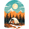 Conception de camping rétro
