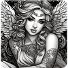 Cute angel with tattoos