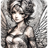 Cute angel with tattoos