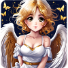 Cute little angel with butterflies