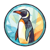 Pinguin Bunte Aquarell-Tierillustration
