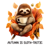 Autumnal sloth design: cuddly relaxed