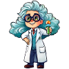 Cute scientist with glasses