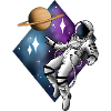 Astronaut floating tattoo