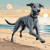 Lurcher on the Beach