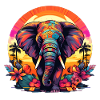 Wunderschöner farbiger Elefant