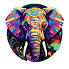 wunderschöner bunter Elefant